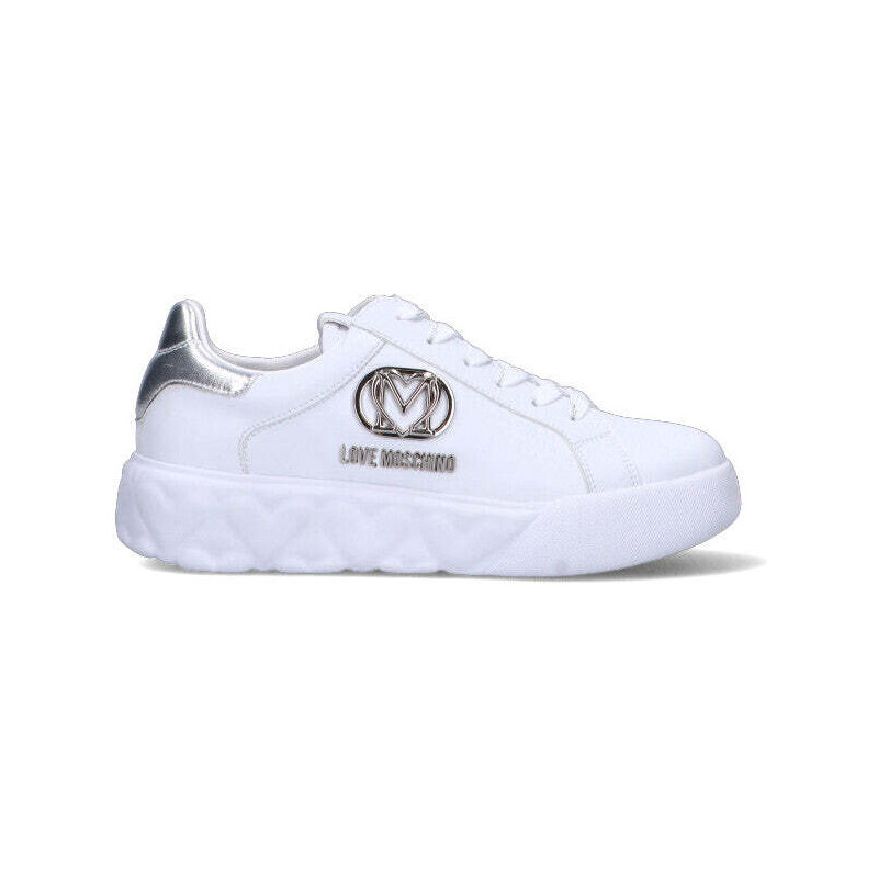 LOVE MOSCHINO Sneaker donna bianca/argento in pelle SNEAKERS