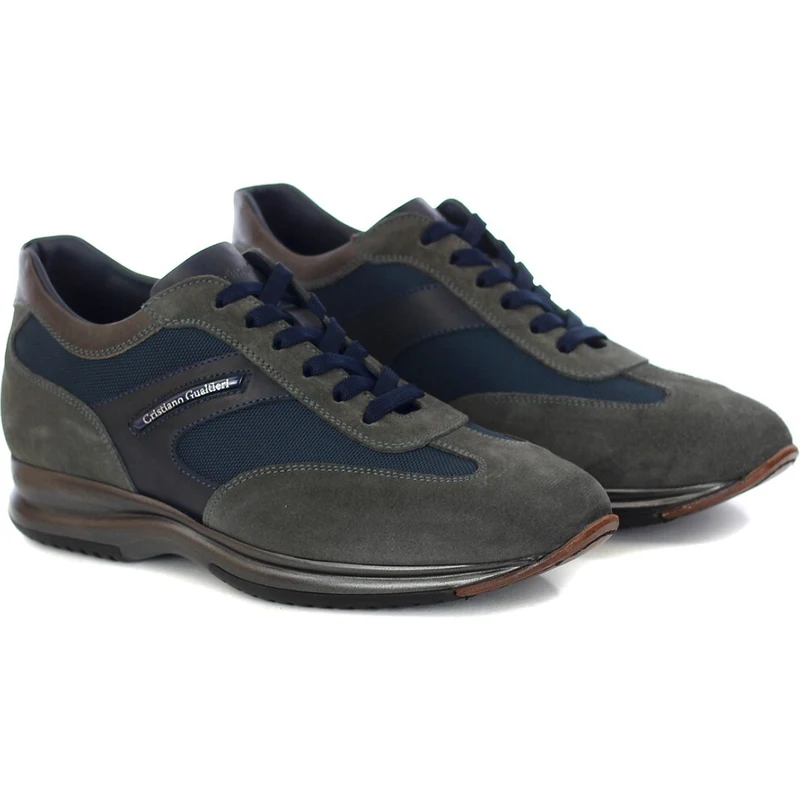 CRISTIANO GUALTIERI Stringata con logo Colore: Grigio,Taglia