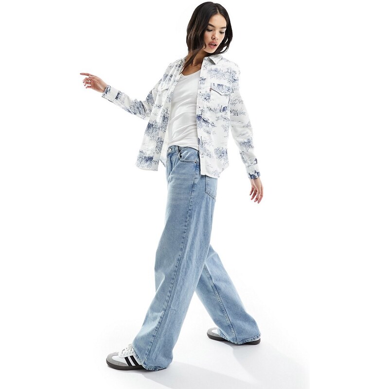 ASOS DESIGN - Camicia in denim blu medio stile western | ASOS