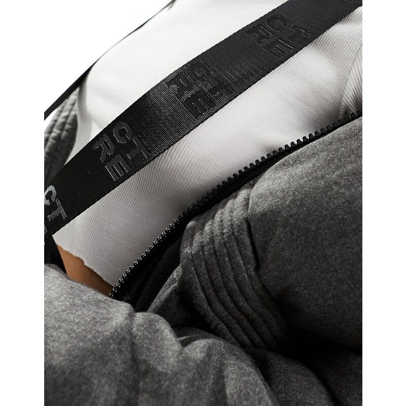 The Couture Club - Piumino oversize taglio corto grigio con allacciatura sul fondo