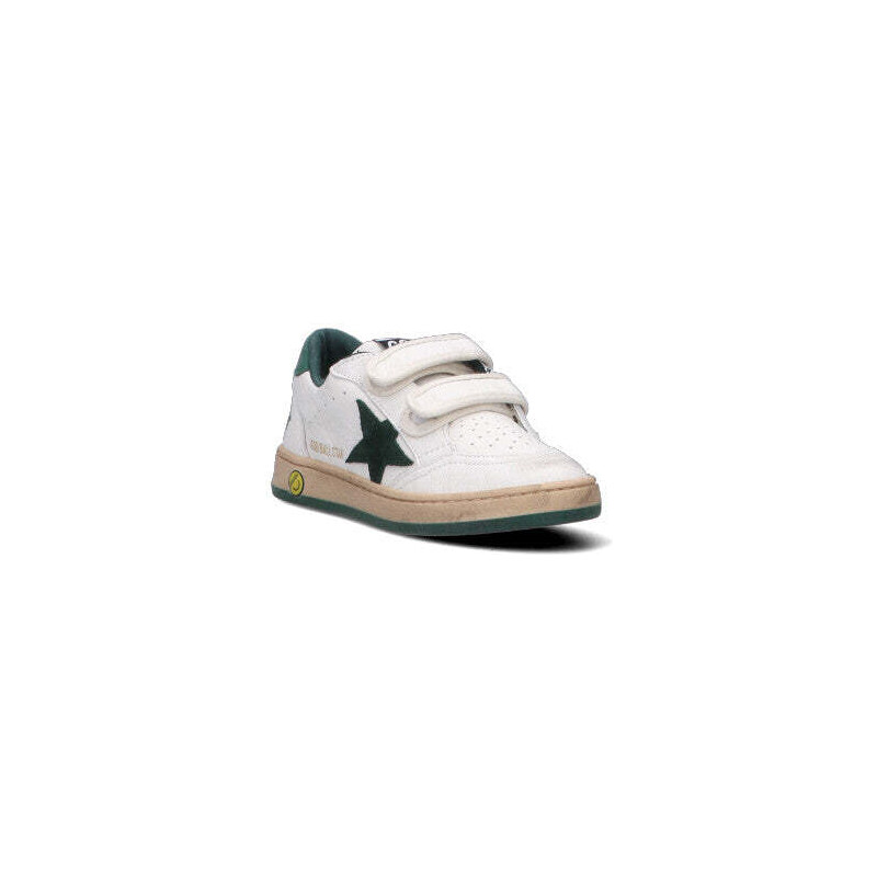 GOLDEN GOOSE BALL STAR STRAP Sneaker bimbo bianca/verde in pelle SNEAKERS