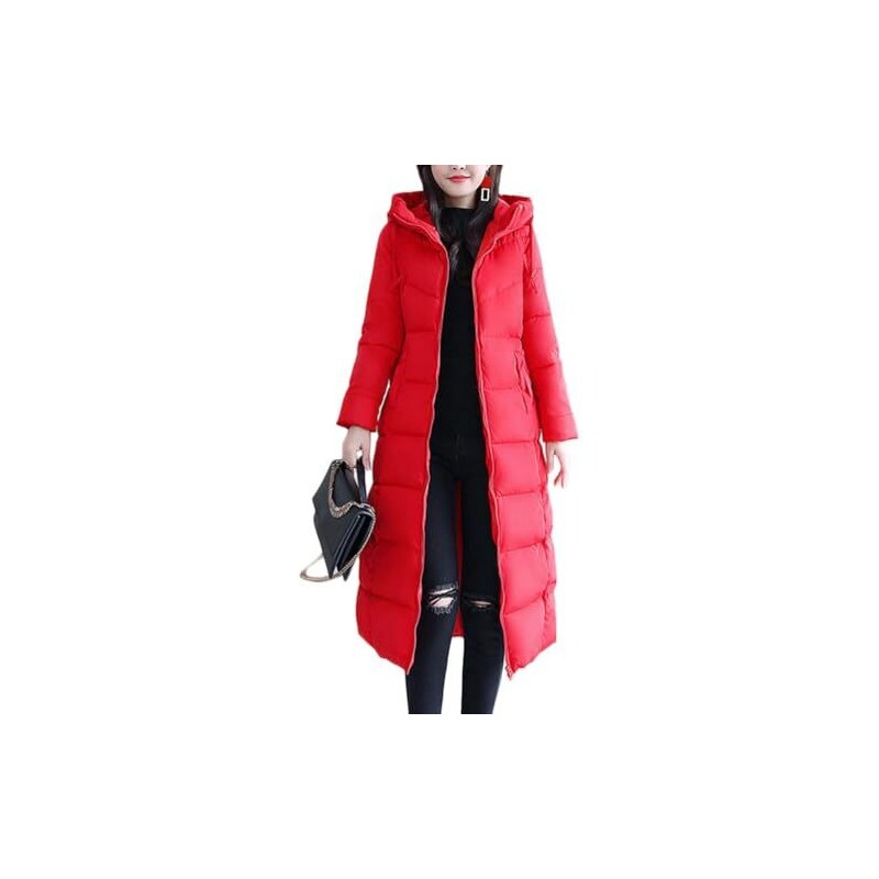 shownicer Cappotto Piumino Donna Giubbotto Lungo con Cappuccio Invernale  Caldo Leggero Giacca Cappotto di Media Lunghezza Slim Fit Outwear Parka  Coat