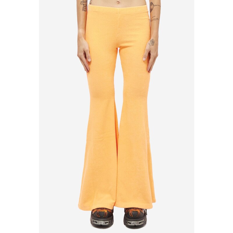ERL Pantalone TERRY FLARED PANTS in lana arancione