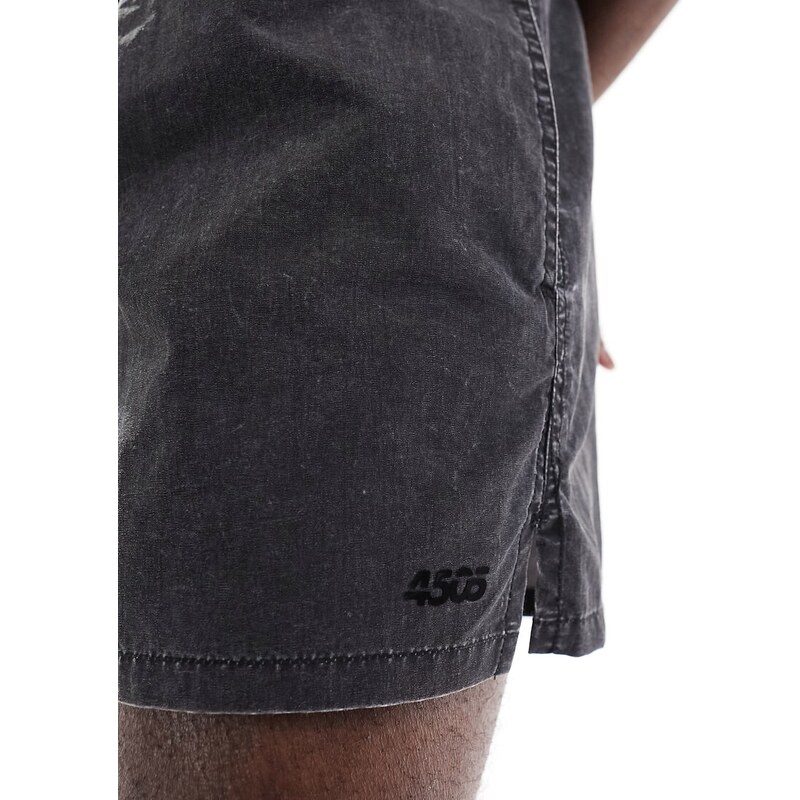 ASOS 4505 - Pantaloncini sportivi nero slavato