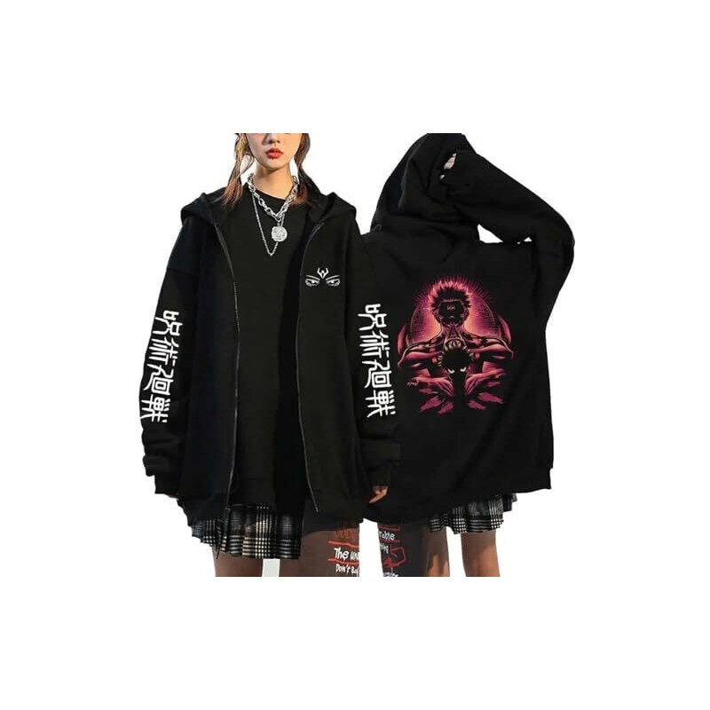 Urban Backwoods Geri And Freki II Felpa da Donna con Cappuccio Zip Hoodie Zipper Nero Taglia XS
