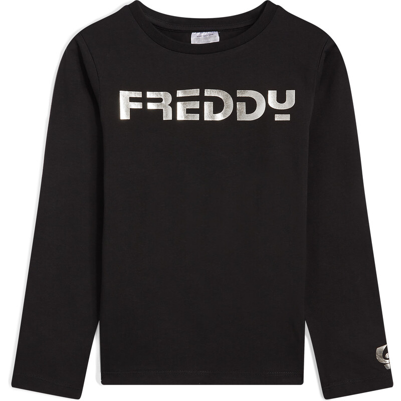 Freddy T-shirt bambina manica lunga con logo a contrasto
