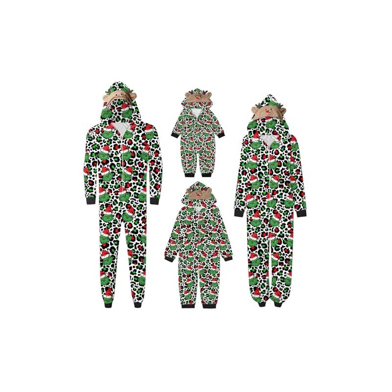 Set Pigiama Natalizio Abbinato Per Famiglia ANGELGGH – Top E Pantaloni In Poliestere Per Donne, Uomini E Bambini