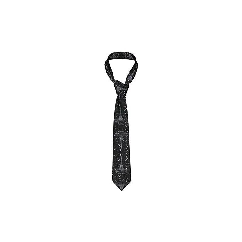 Cravatta Uomo Classica - Nero, 100% Poliestere, Lunghezza 142 Cm, Larghezza 3.5 Pollici, Doppia Fodera