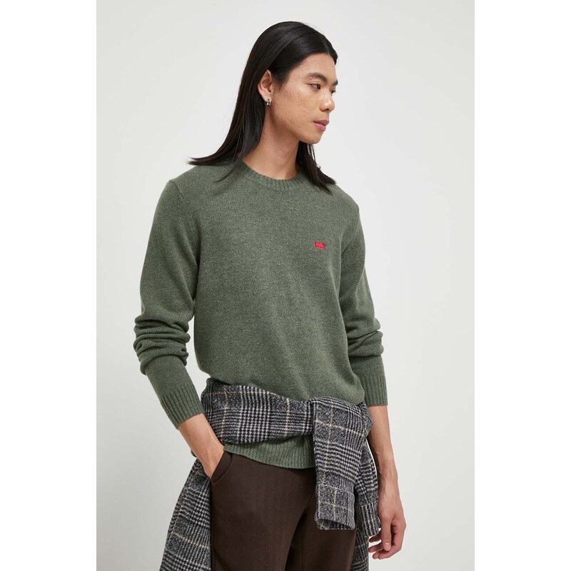 Levi's maglione in lana uomo colore verde