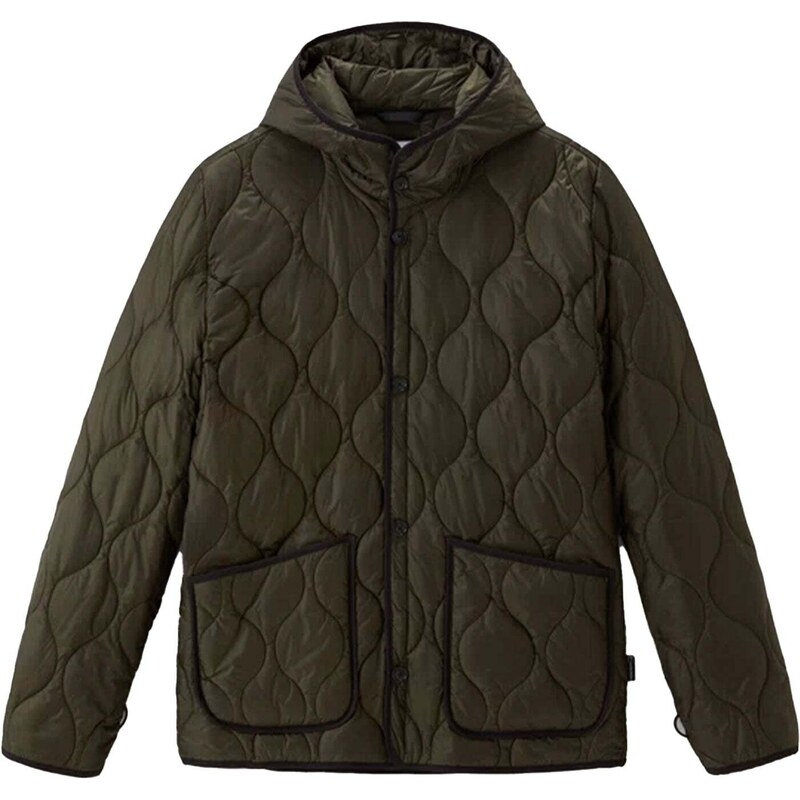 WOOLRICH Cappotto 3 in 1 in nylon elasticizzato e giacca removibile nero