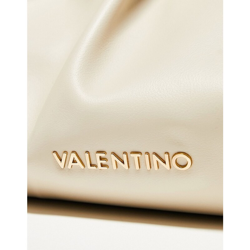 Valentino Bags Valentino - Lake - Borsa da spalla oversize color écru arricciata-Bianco