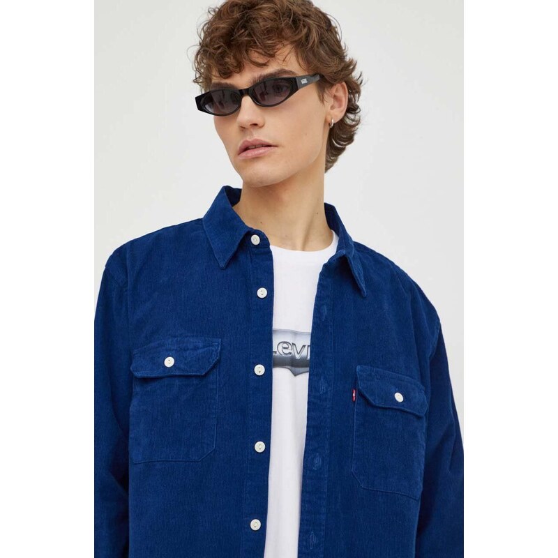 Levi's camicia in cotone uomo colore blu navy