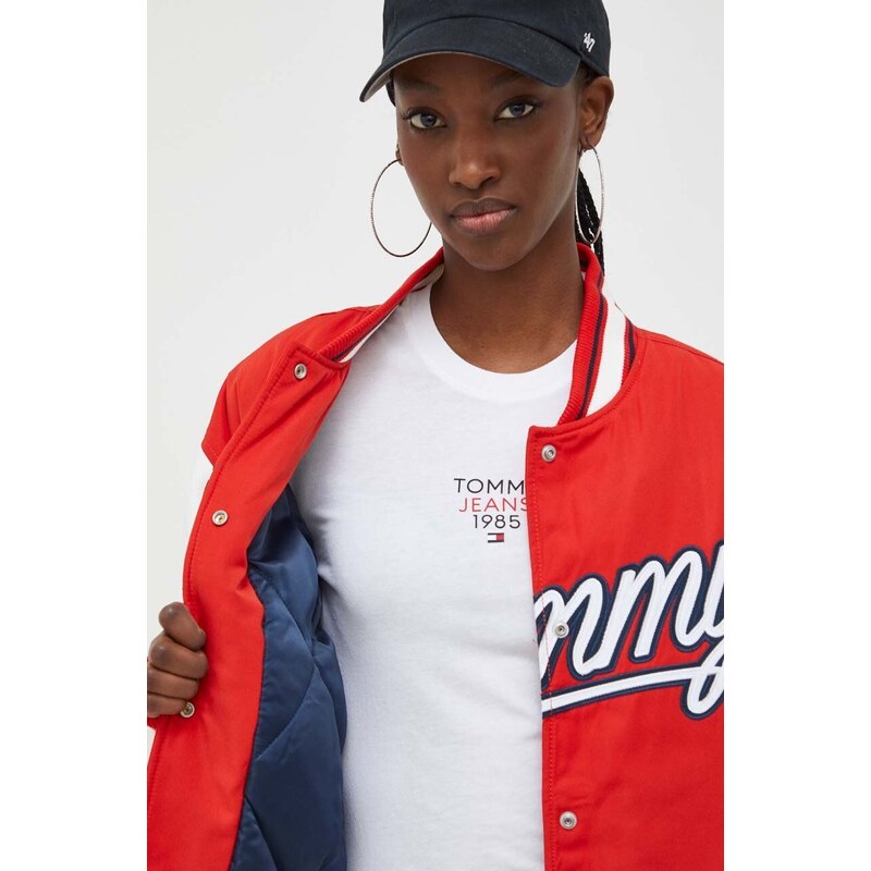 Tommy Jeans giacca bomber donna colore rosso