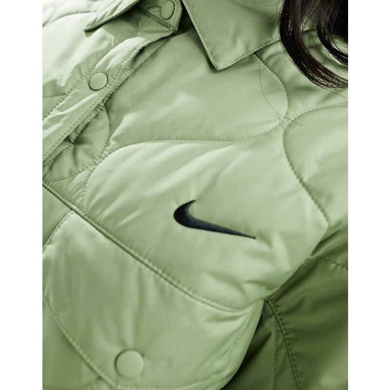 Nike - Camicia giacca basic trapuntata verde