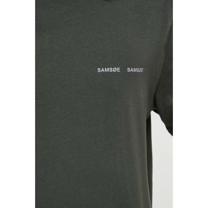 Samsoe Samsoe t-shirt in cotone uomo colore verde