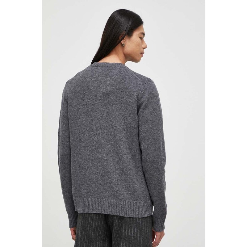 Samsoe Samsoe maglione in lana uomo colore grigio