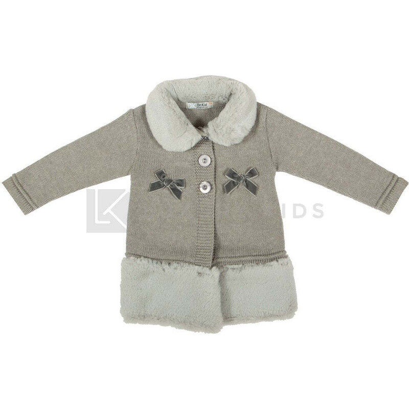 Cappotto Inverno Bambina In Finta Lana Imbottito - Con Colletto Pelliccia E Tasche