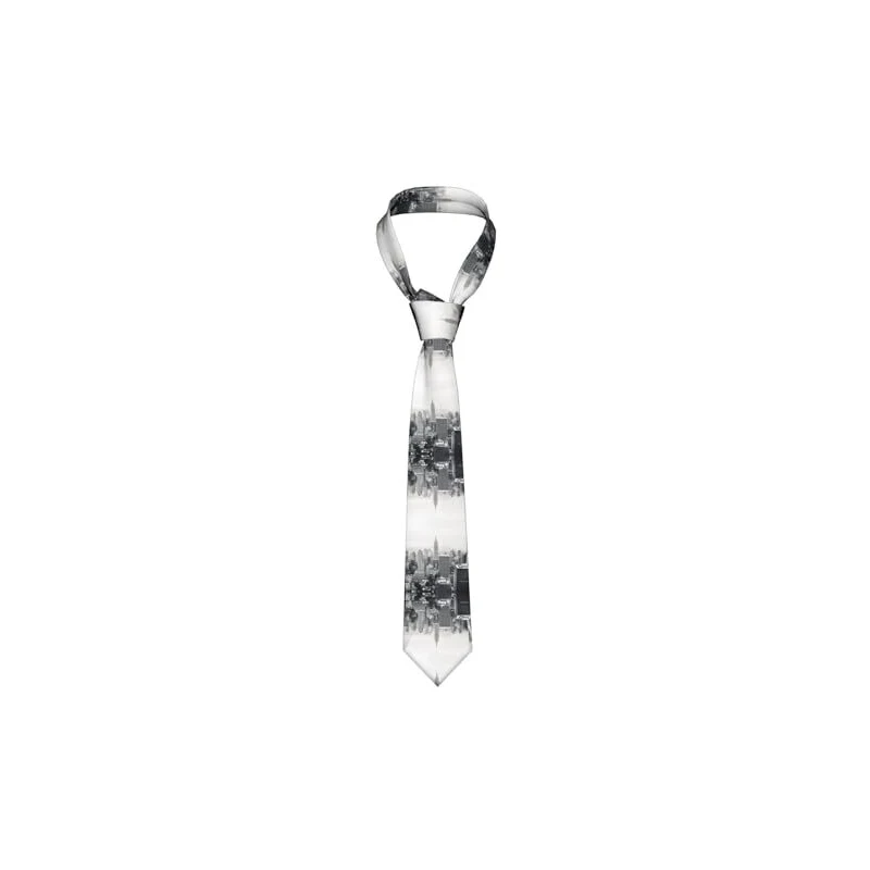 Cravatta Uomo In Pelle PU Sottile - Elegante Per Ballo E Cerimonie - Colori Nero, Marrone, Bianco