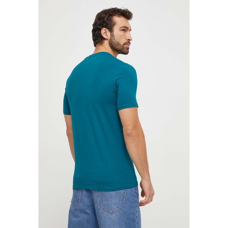 Guess t-shirt in cotone uomo colore turchese