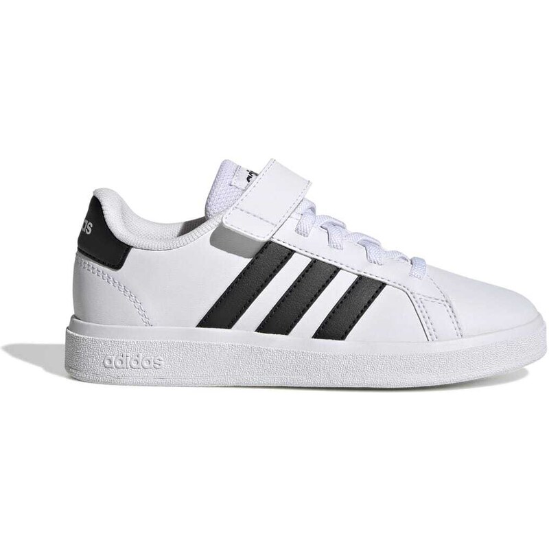 Sneakers bianche da bambino con strisce a contrasto adidas Grand Court 2.0 El K