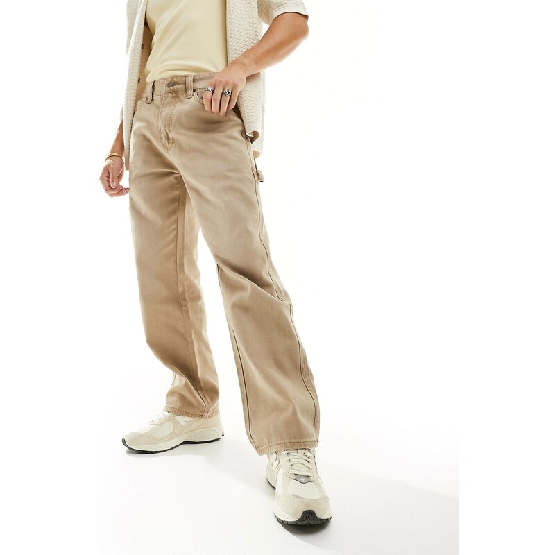 Guess Originals - Pantaloni in tela color cuoio-Marrone