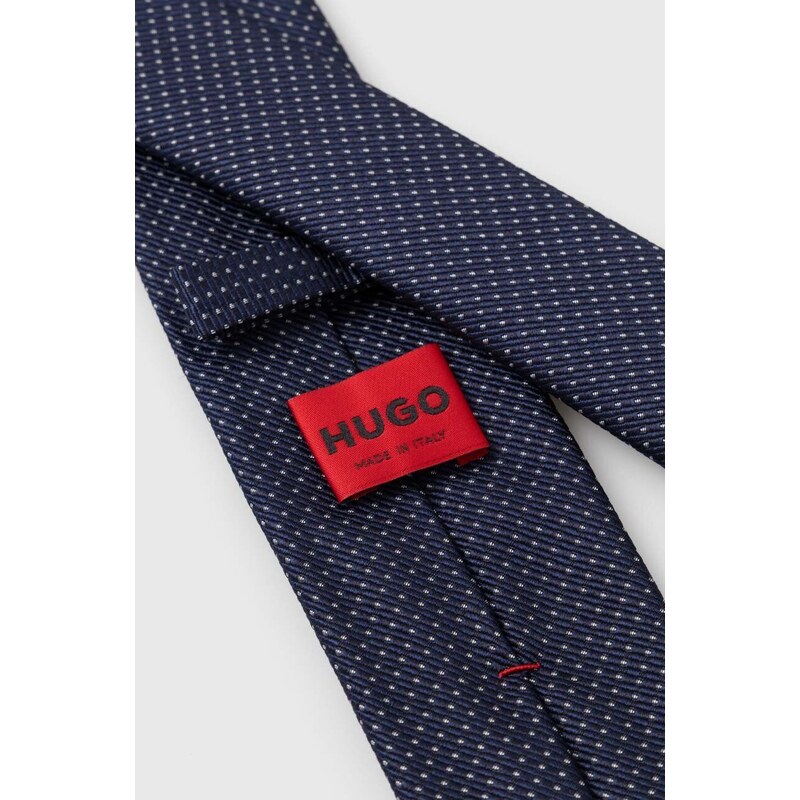 HUGO cravatta in seta colore blu navy