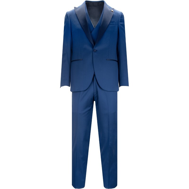 LATORRE D0C82 UD0312/101 Suit-46 Blu Lana vergine/Cupro/Cotone/Acetato/Viscosa
