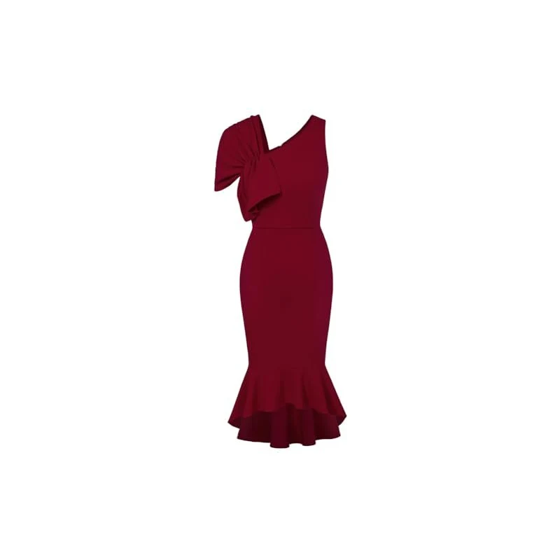 Floerns Abito Midi Donna A Coda Di Pesce Con Stampa Leopardata – Maniche Corte, Girocollo, Tessuto Elasticizzato – Taglie S-XL