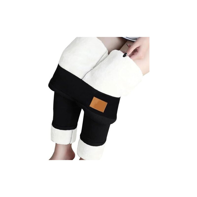 FuelMeFoot Leggings Termici Donna Con Pelliccia - Vita Alta, Tasc He, Invernali, Elastici