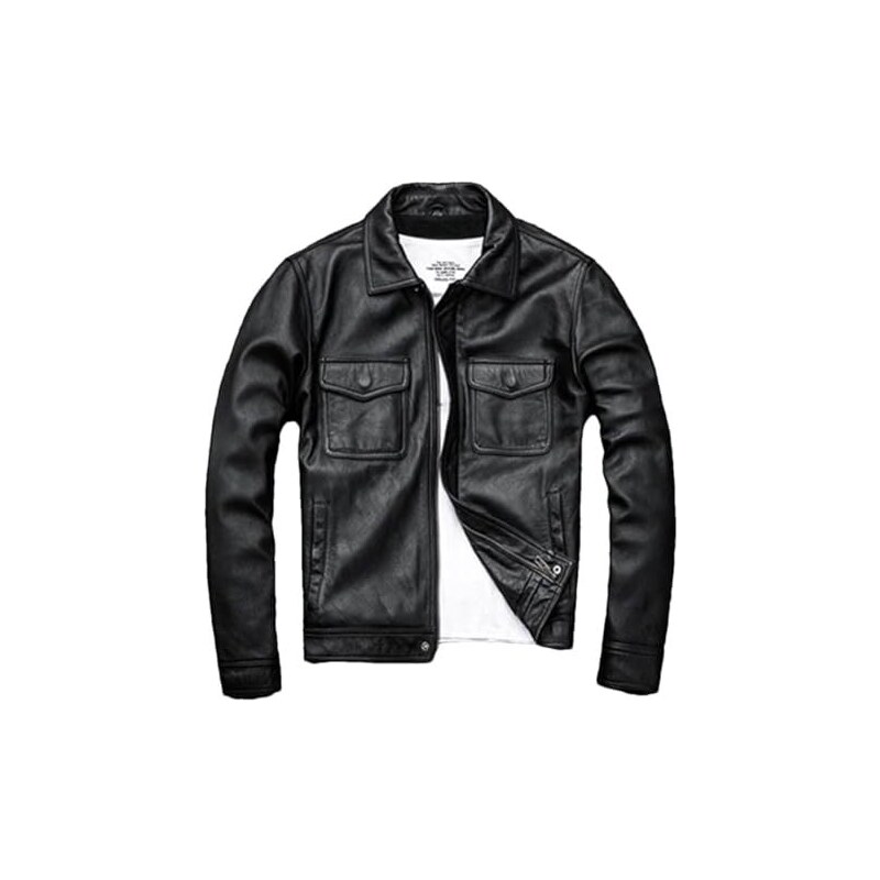 AKTIV 8 Giacca Da Motociclista Da Uomo In Vera Pelle Di Pecora Nera Con - Foto 7