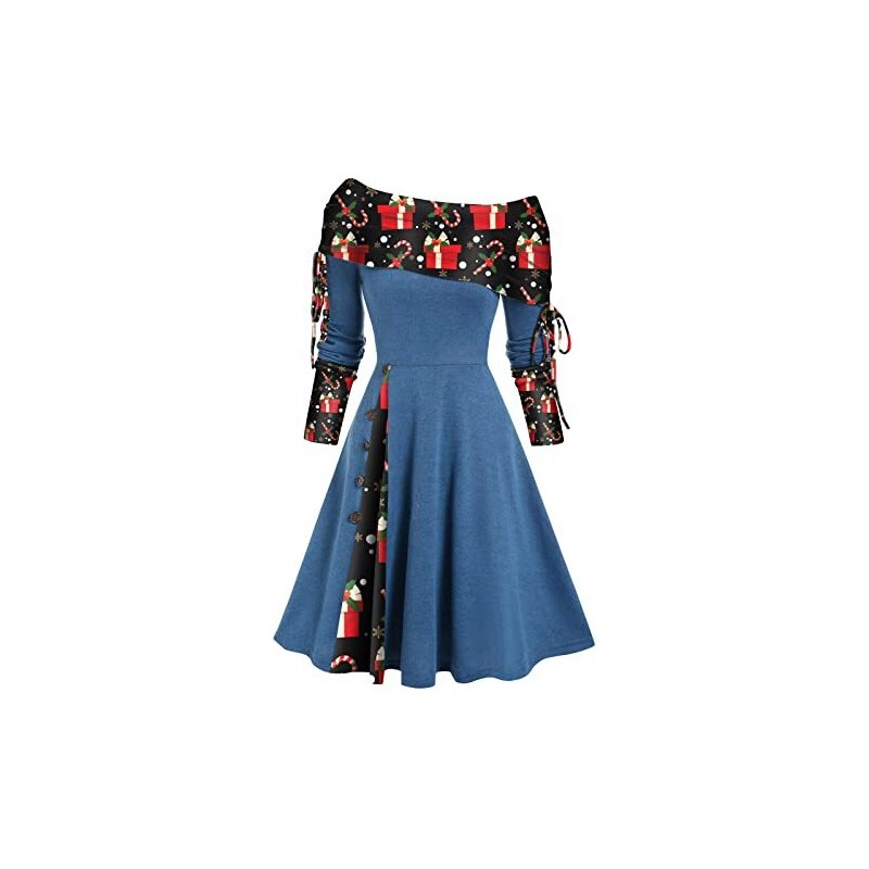 Vestito Donna Stile Vintage Anni '50 In Cotone - Linea A Con Cintura Rimovibile - Foto 4