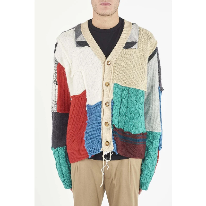 DANILO PAURA Cardigan patchwork multicolor