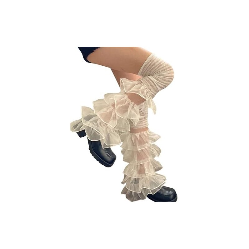 DREAM PAIRS Stivali sopra Il Ginocchio da Donna Moda Boots Stivali Alti alla Coscia Fusto Lavorato a Maglia TPR Durevole,Size 36,Beige,SDOB2201W-E