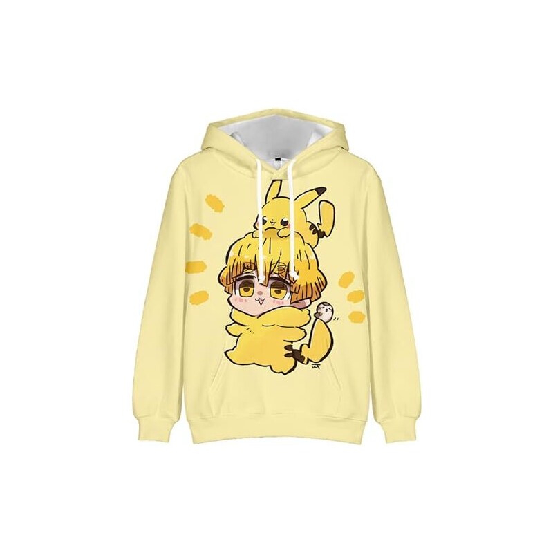 Giacca In Denim Unisex Con Cappuccio E Stampa Kamado Nezuko - Cosplay Anime, Taglie XS-4XL
