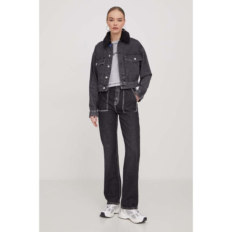 Karl Lagerfeld Jeans giacca di jeans donna colore grigio