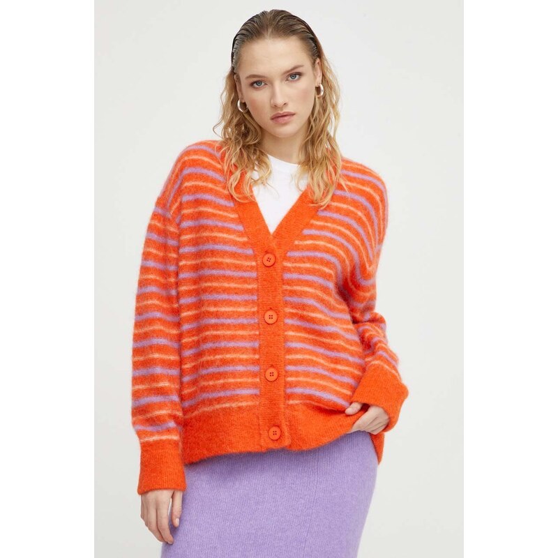 American Vintage cardigan in lana colore arancione