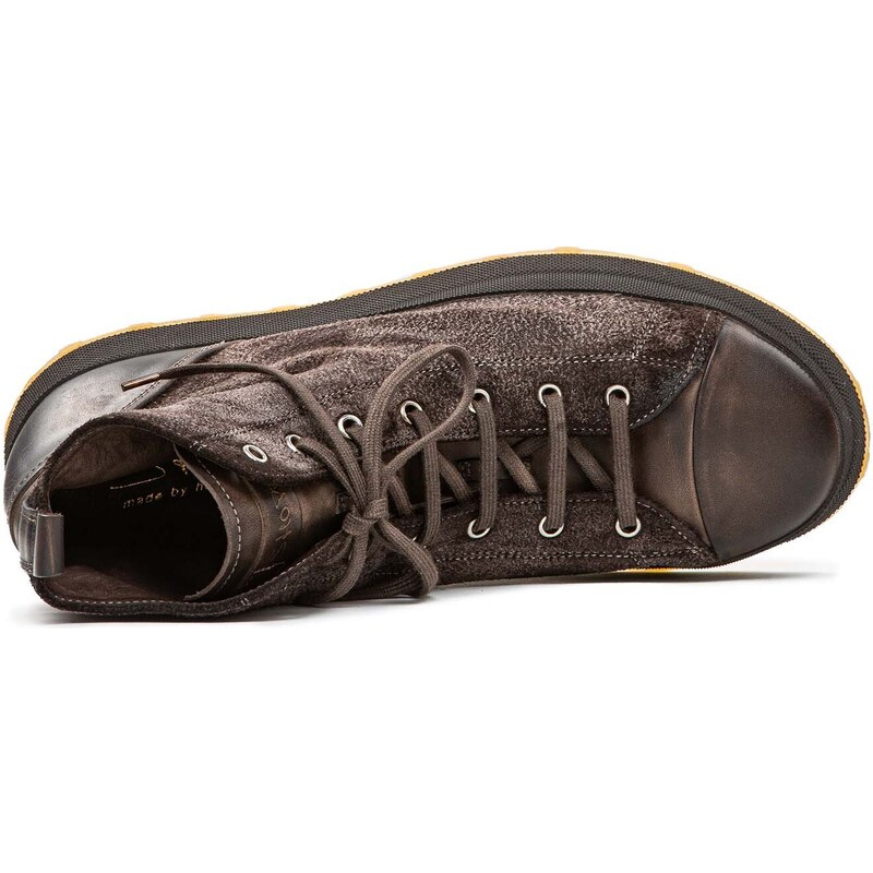 sneakers spazzolata in camoscio grigio-41