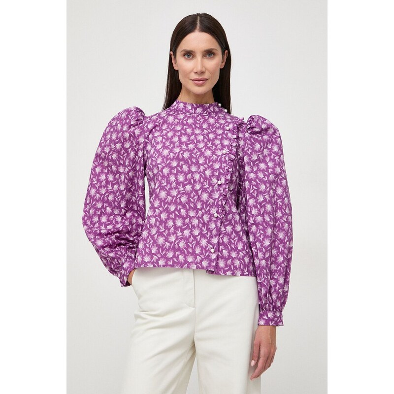 Custommade camicia in cotone donna colore violetto