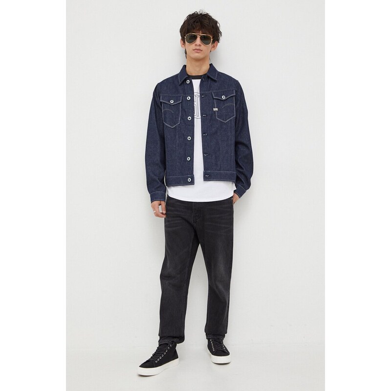 G-Star Raw giacca di jeans uomo colore blu navy