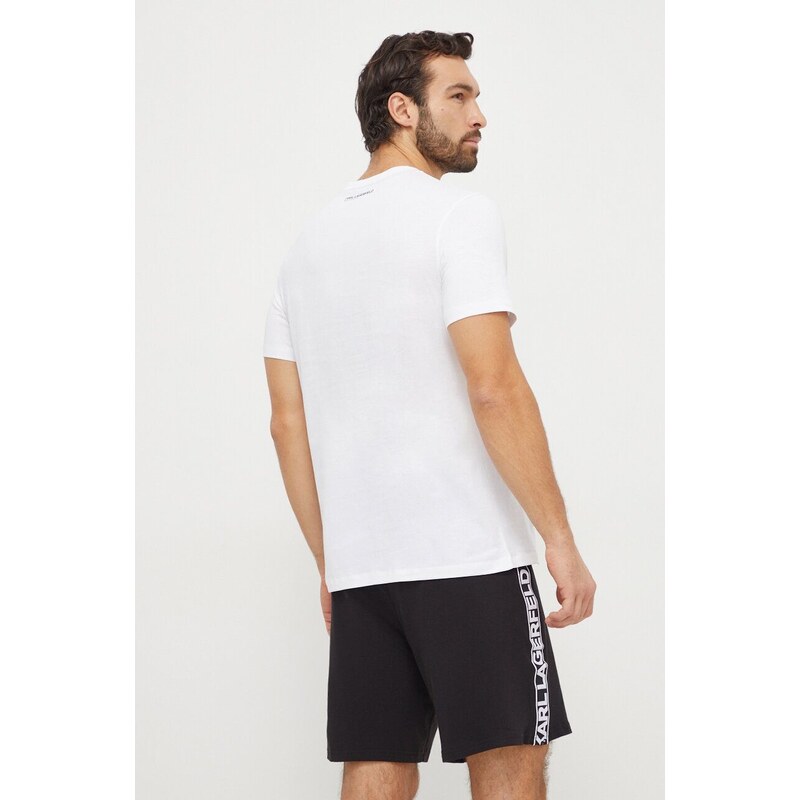 Karl Lagerfeld t-shirt in cotone uomo colore bianco con applicazione