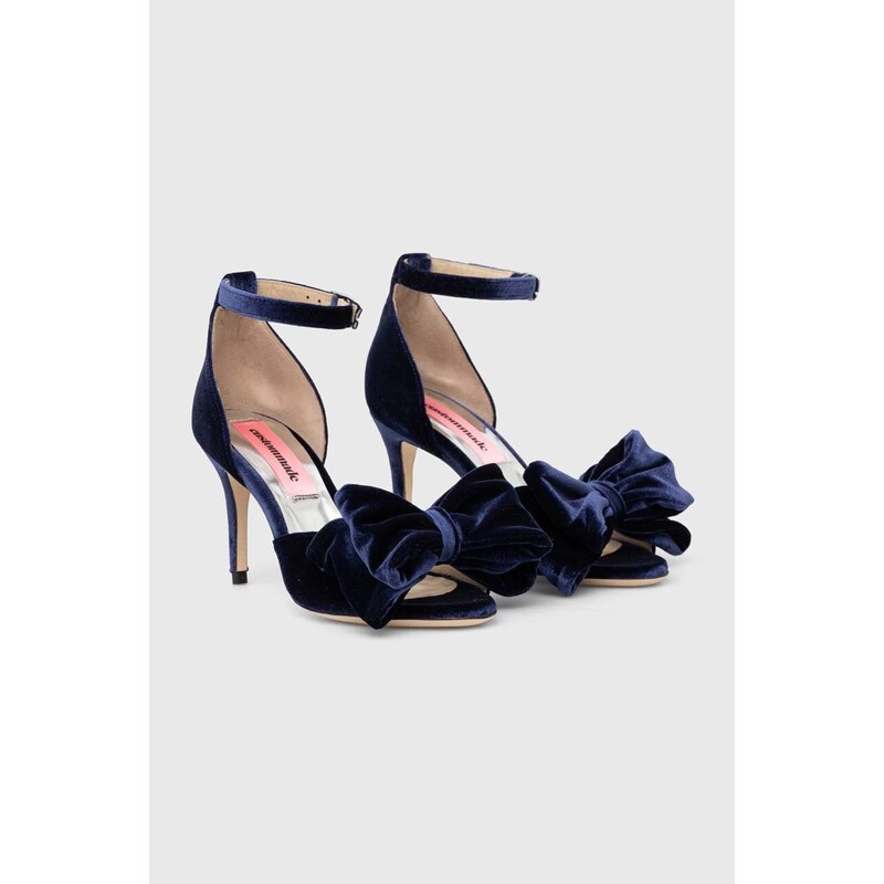 Custommade sandali Marita Velvet colore blu navy 998620031