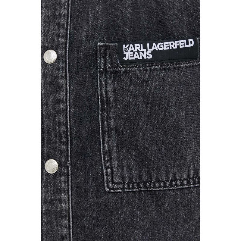 Karl Lagerfeld Jeans camicia di jeans uomo colore grigio