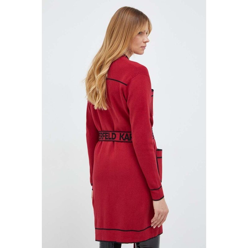 Karl Lagerfeld kardigan con aggiunta di lana colore rosso