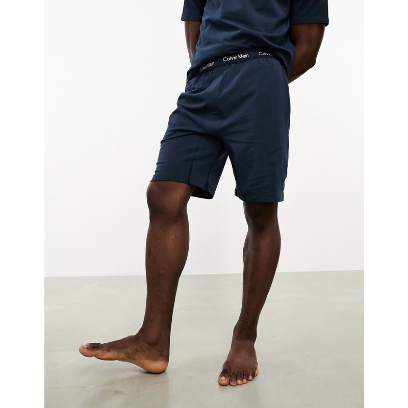 Calvin Klein - Pigiama T-shirt e pantaloncini blu navy
