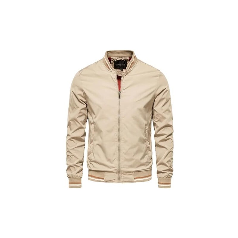 Cjqjpnz Bomber Da Uomo Tinta Unita Casual Slim Fit Baseball Giacche Da
