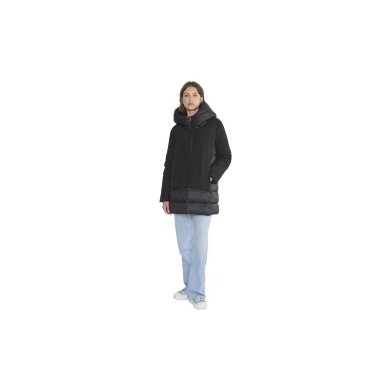 Canadian Becancour Long Giacca Donna - Parka Lungo Senza Colletto Con Chiusura Lampo