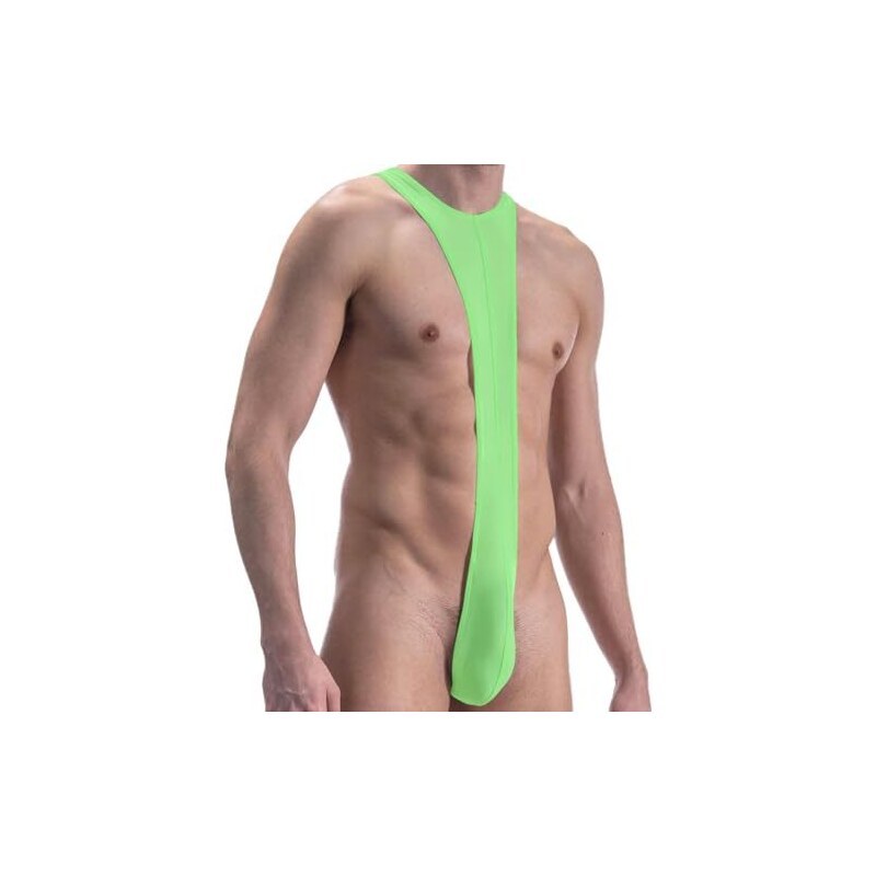 Body Uomo In Pelle Costrittiva - Imbracatura E Cintura Mankini Jockstrap - Vestito Da Club