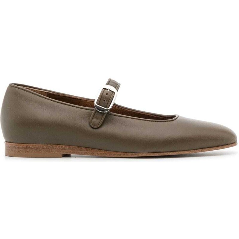 Balleria Mary Jane In Vera Pelle – Bambina, T-bar, Nero, Made UK, Suola Piatta