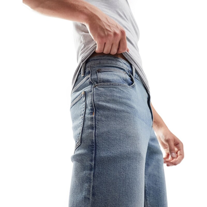 ASOS DESIGN - Jeans stretch slim lavaggio blu medio