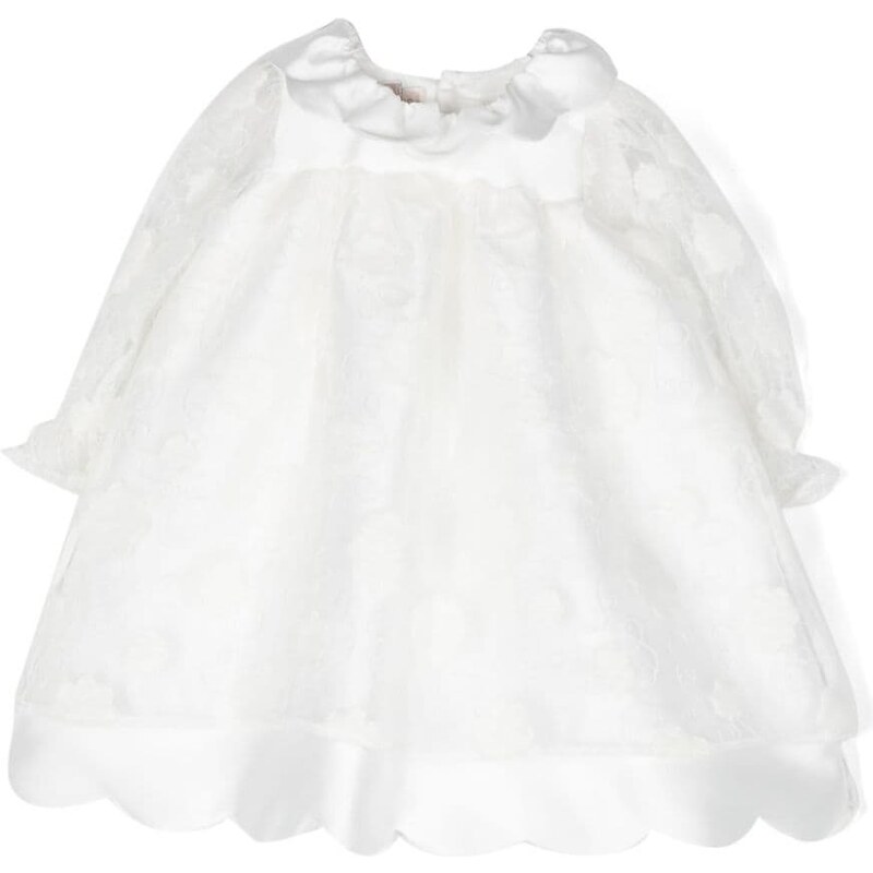 Vestito di Natale da Bambina Plaid Fly Sleeve Girocollo Mesh